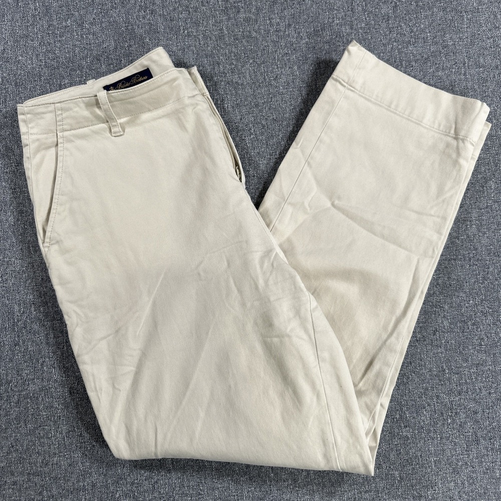 Brooks Brothers Womens Beige Chino Pants Straight‎ Leg Size 10 Career Khaki